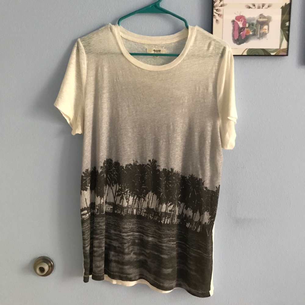 Madewell palm tree linen tshirt